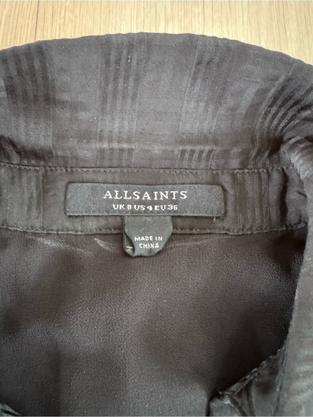 All Saints Black Cropped Blouse Size 4 - Picture 2 of 4